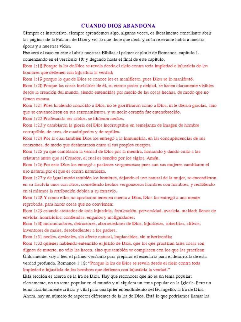 El Abandono De Dios Pdf Pecado Dios