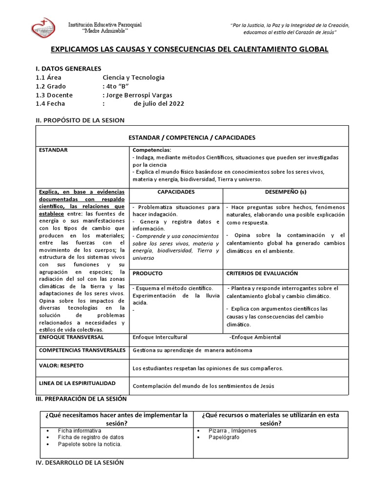 Causas y Consecuencias del Calentamiento Global | PDF | Cambio ...
