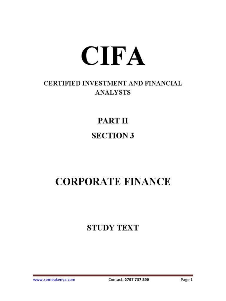 Corporate Finance | PDF | Cost Of Capital | Capital Structure