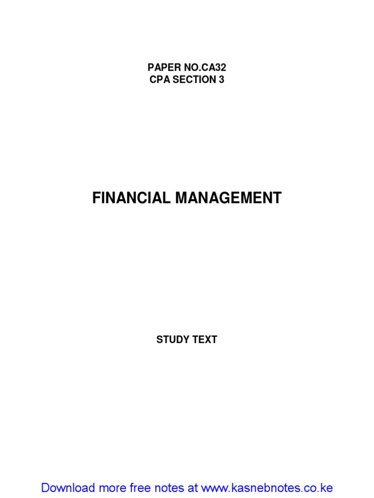 Financial Management Strathmore University Notes and Revision Kit | PDF ...