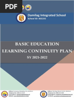 School BE Learning Continuity Plan