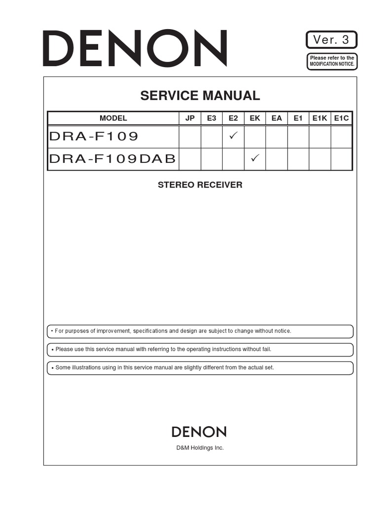 Hfe Denon Dra-F109 Dab Service en | PDF | Electrical Connector