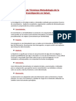 Glosario de Terminos Metodología de La Investigación en Salud - Yomaris Pérez