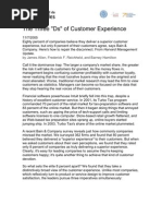 The Three D's of Costumer Experience