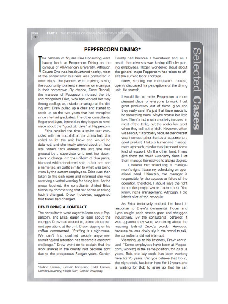 Case Peppercorn Dining Week 3 PSDM PDF