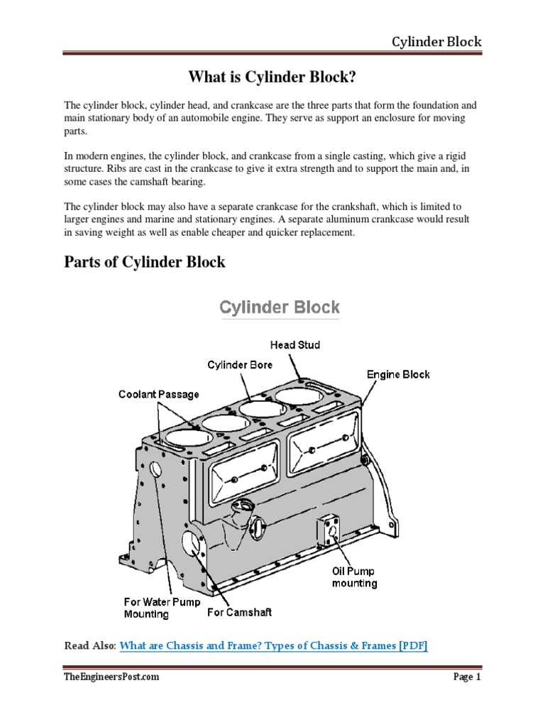 What is Cylinder Block PDF Internal Combustion Engine Cylinder