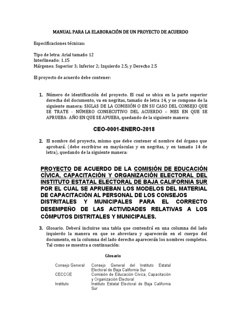 Manual para La Elaboración de Un Proyecto de Acuerdo | PDF ...