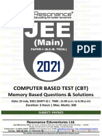 @competitionprep Physics 2nd Shift 25 July Jee Mains Memory Based