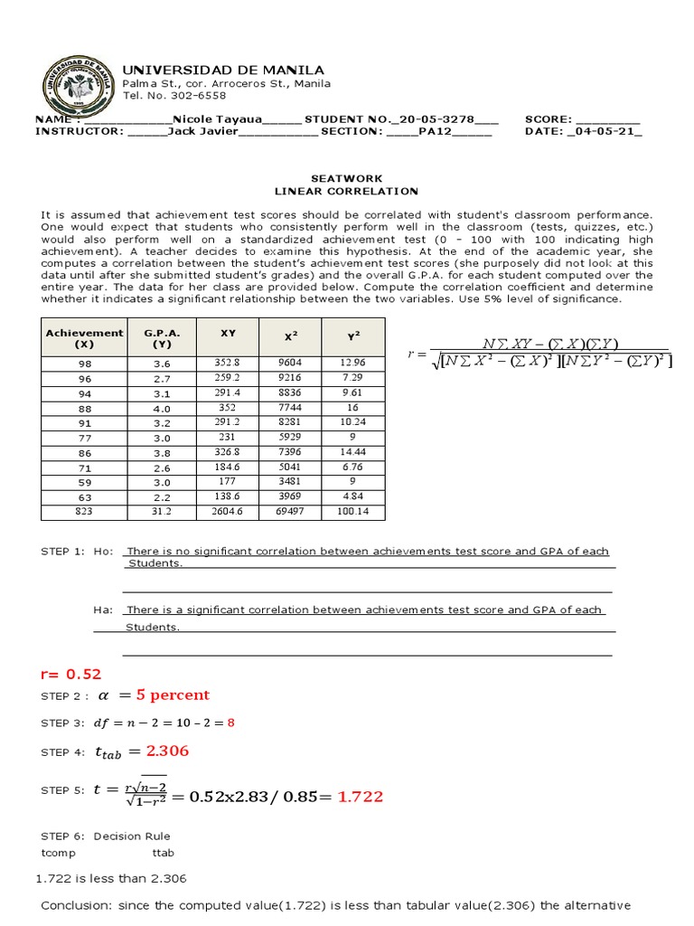 Linear Correlation and Regression Analysis | PDF | Data Analysis ...
