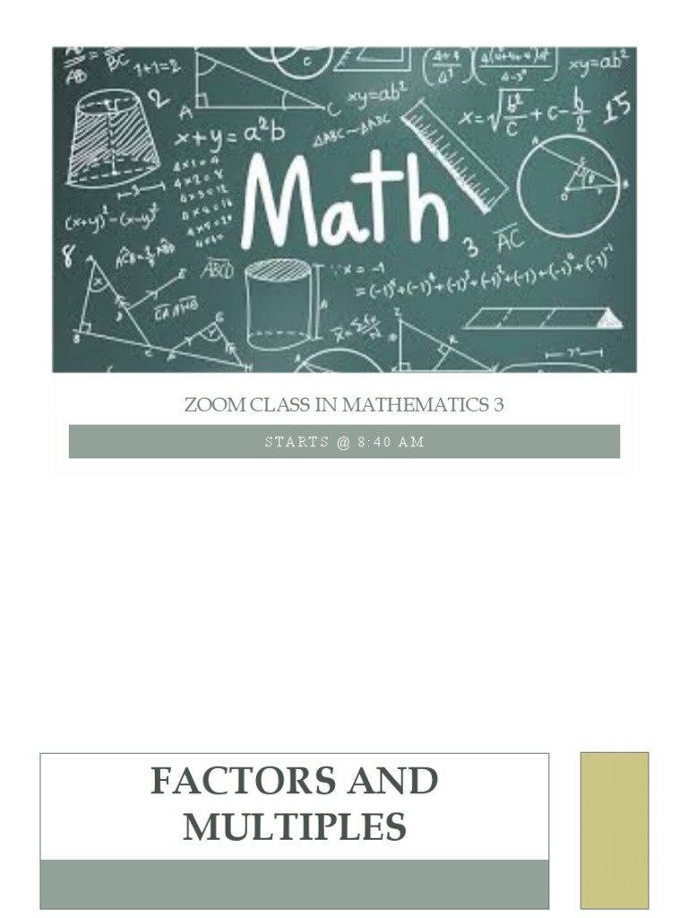 Factors and Multiples & Dividing Whole Numbers PDF Division (Mathematics) Mathematics