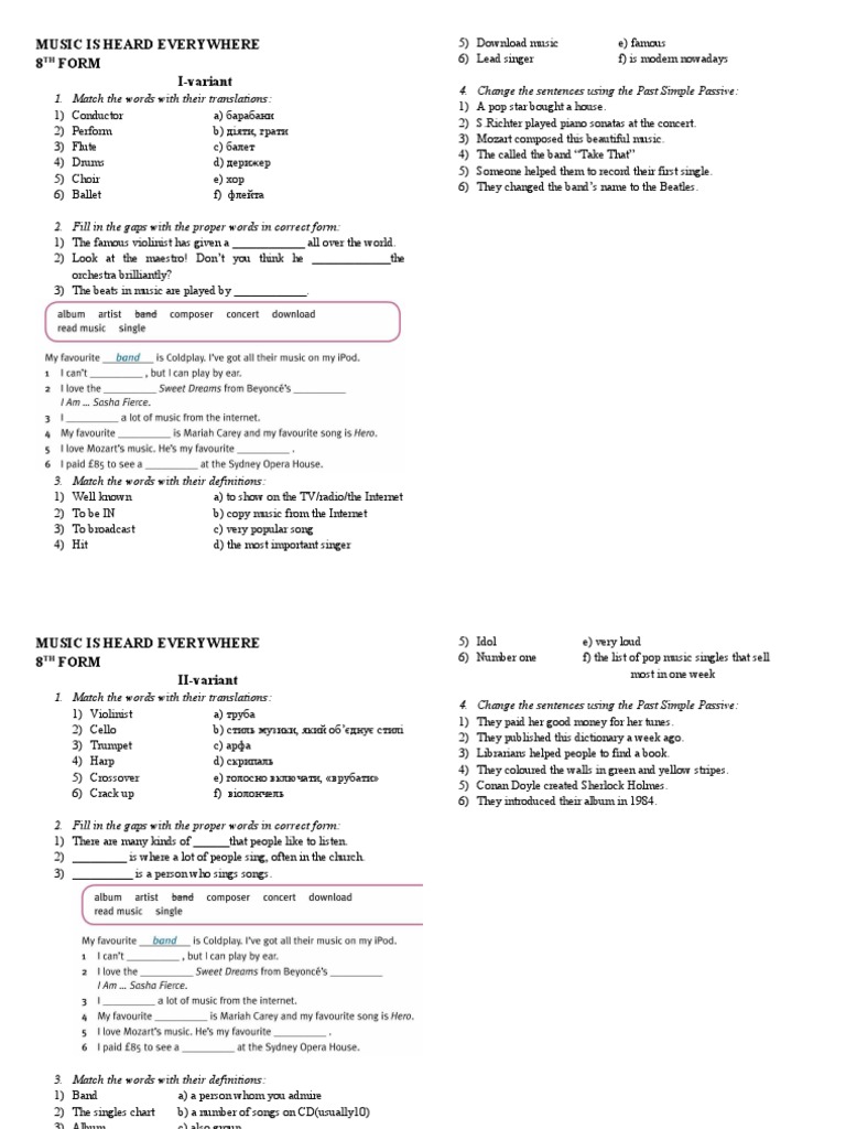 Music Everywhere 8 Form | PDF | Performing Arts