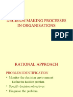 DECISION MAKING MODELS AND APPROACHES IN ORGANISATIONS