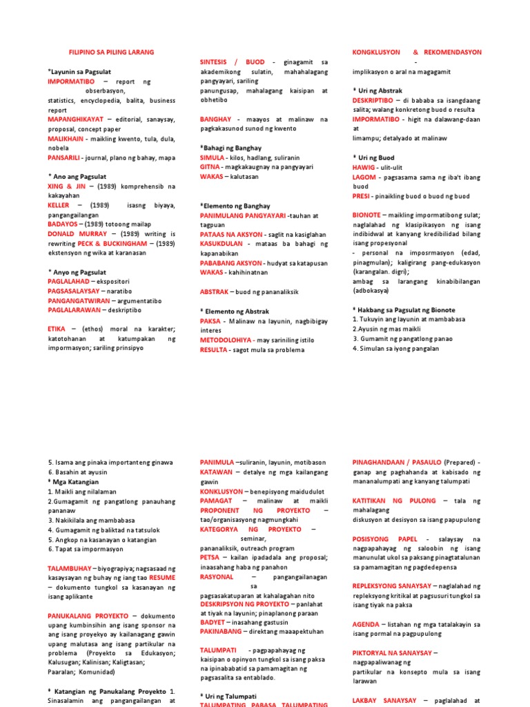 Filipino Sa Piling Larang | PDF