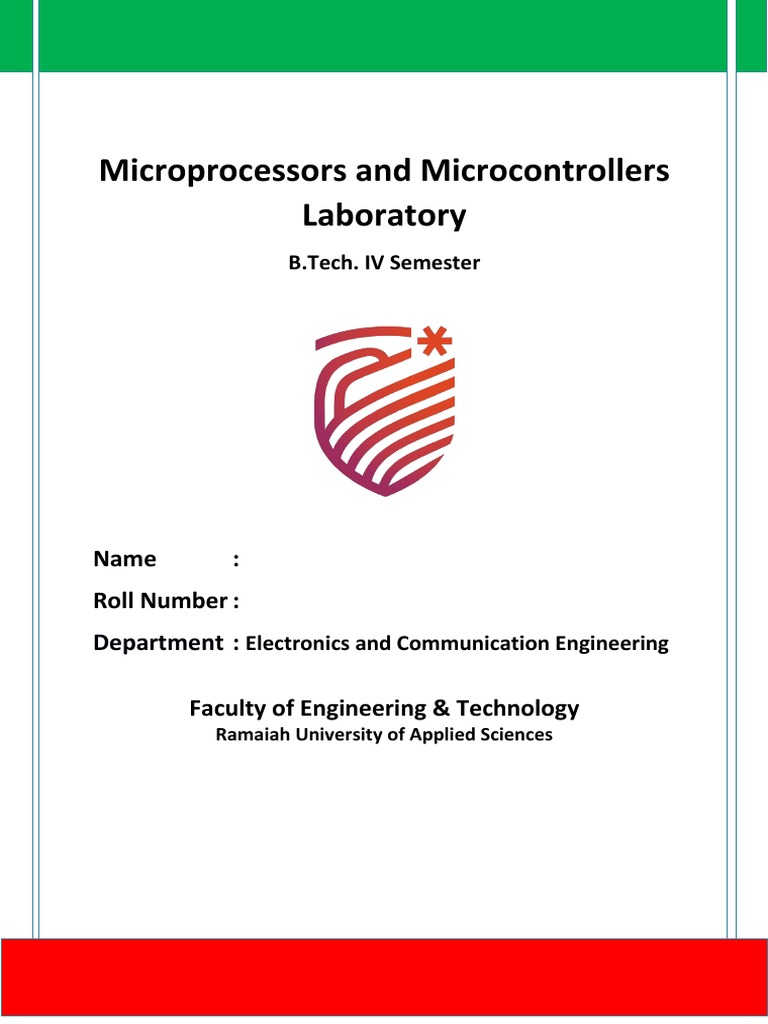 New - Lab Manual Microprocessor and Microcontroller Manual 2019 | PDF ...