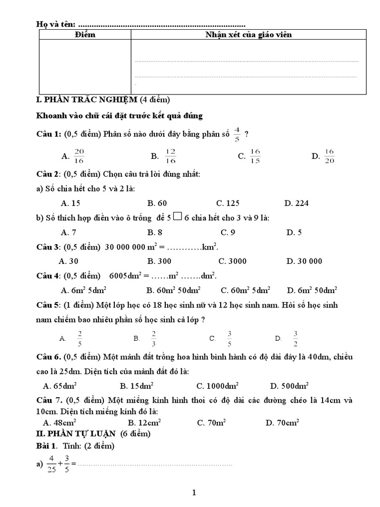 De Thi Hoc Ki 2 | PDF