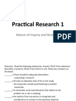 Practical Research 1: Nature of Inquiry and Research