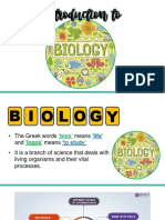 Introduction To Biology and Its Branches, Levels of Biological Organization and Organ Systems of The Human Body