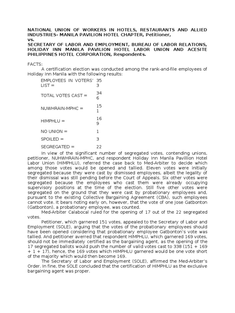 National Union of Workers in Hotels, Restaurants and Allied Industries