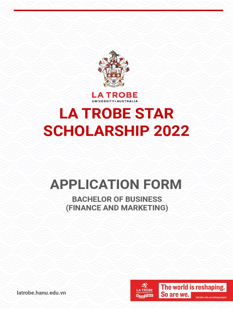La Trobe Scholarship Application Form 2022 PDF Bachelor's Degree