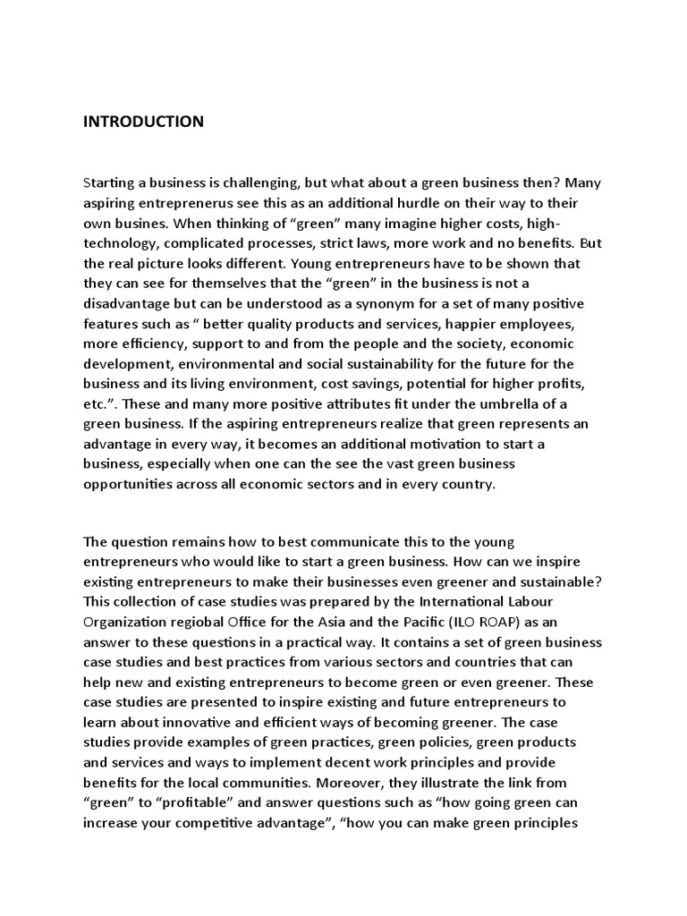 Green Business PDF Entrepreneurship Sustainable Business