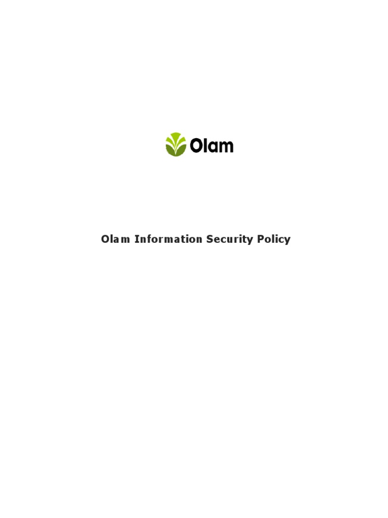 Olam Information Security Policy | PDF | Information Security ...