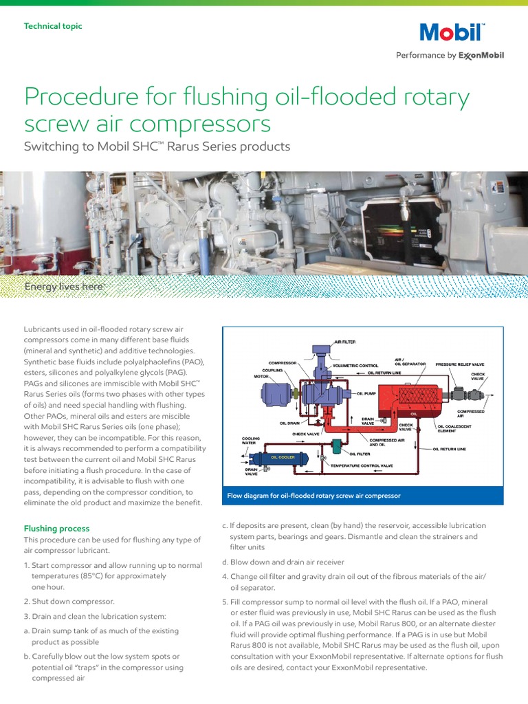 Technical Topic Procedure For Flushing OilFlooded Rotary Screw Air