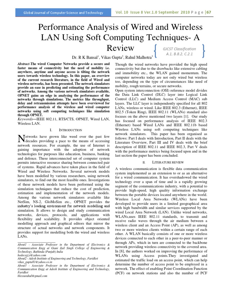 14 Performance Analysis of Wired and Wireless LAN | PDF | Wireless Lan ...