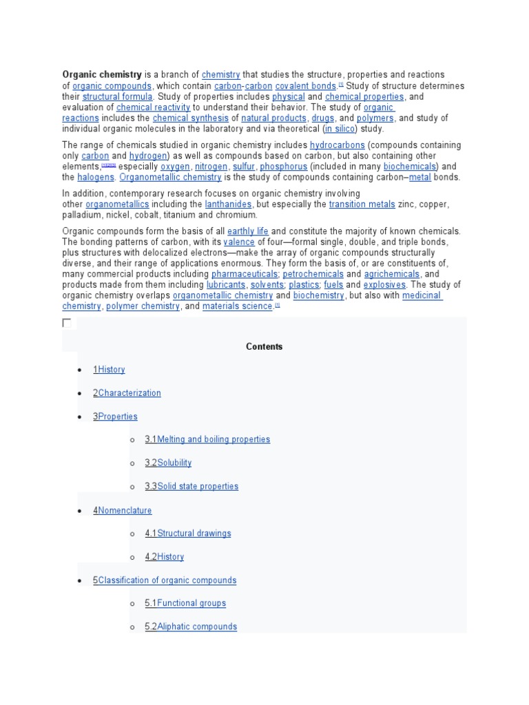 Organic Chemistry | PDF | Organic Chemistry | Chemistry