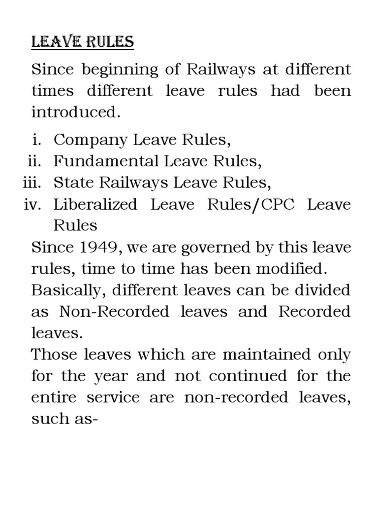 Leave Salary Rules