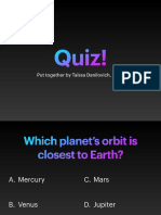 Quiz on Planets, Nebulae and Astronomy