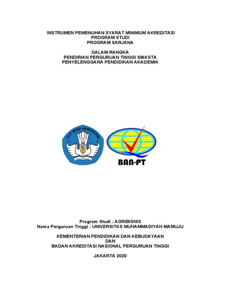 2020 12 27 Instrumen Pemenuhan Syarat Minimum Akreditasi Agribisnis Pdf