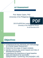Social Impact Assessment: Prof. Nestor Castro, PHD University of The Philippines Diliman