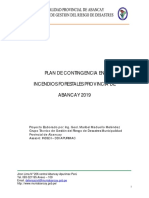 8160 - Plan de Contingencia en Incendios Forestales de La Provincia de Abancay 2019