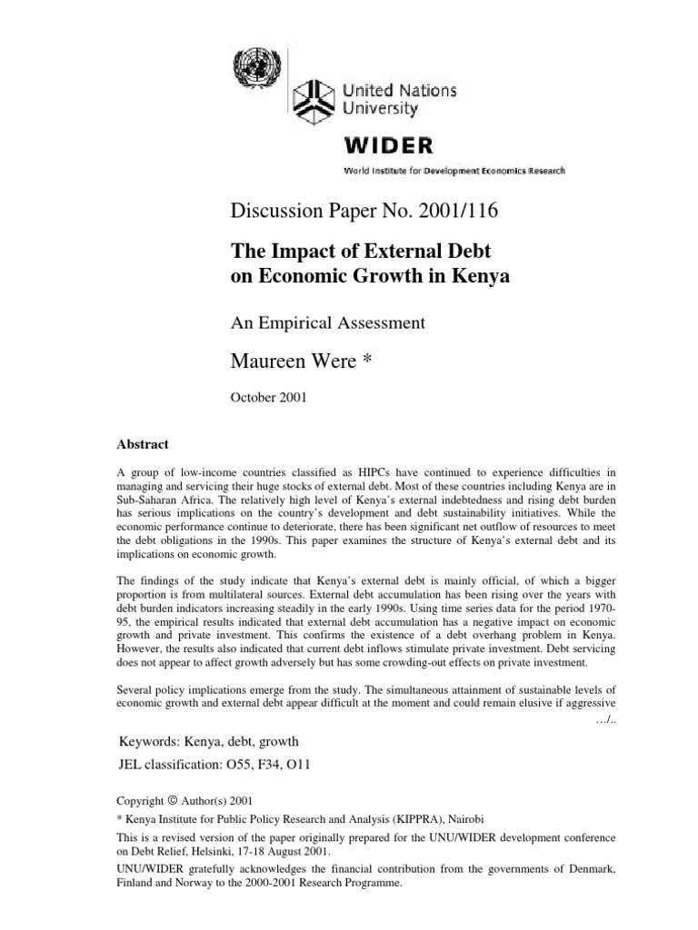 The Impact of External Debt On Economic Growth of Kenya | PDF ...