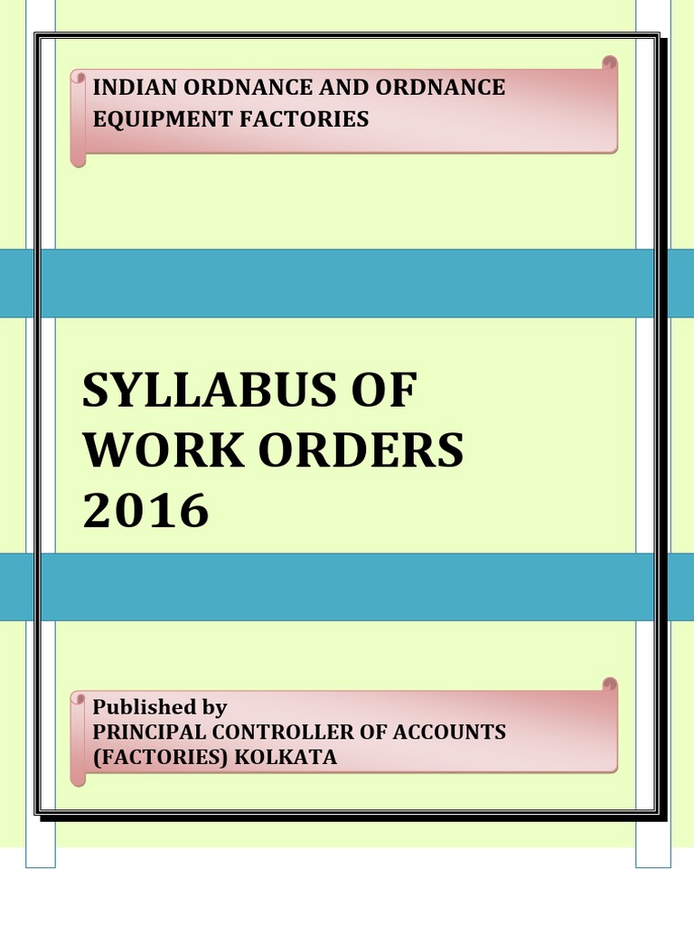 Syllabus of Wo Orders 2016 | PDF | Expense | Debits And Credits