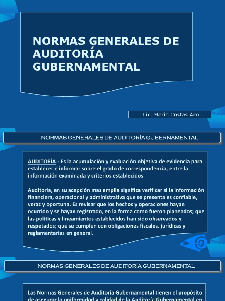 Normas de Auditoria Gubernamental | PDF | Auditoría | Contralor