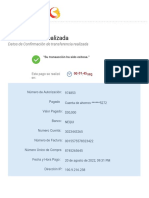 Transferencia Realizada: Datos de Confirmación de Transferencia Realizada