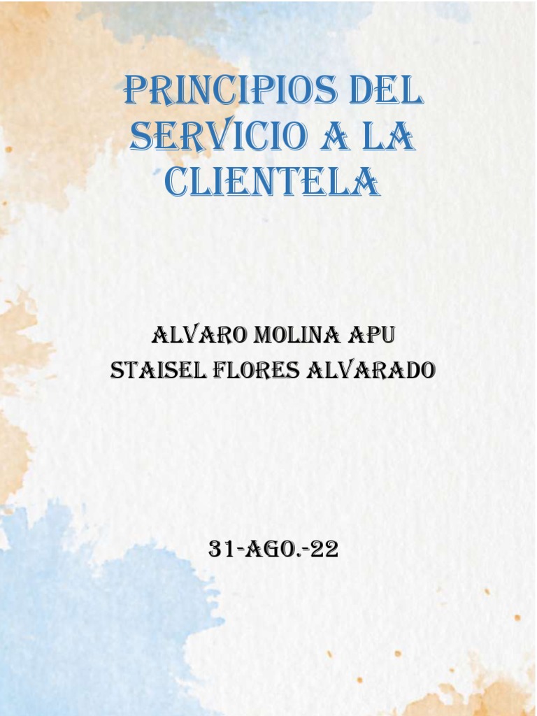 Principios Del Servicio A La Clientela Pdf Cliente Business