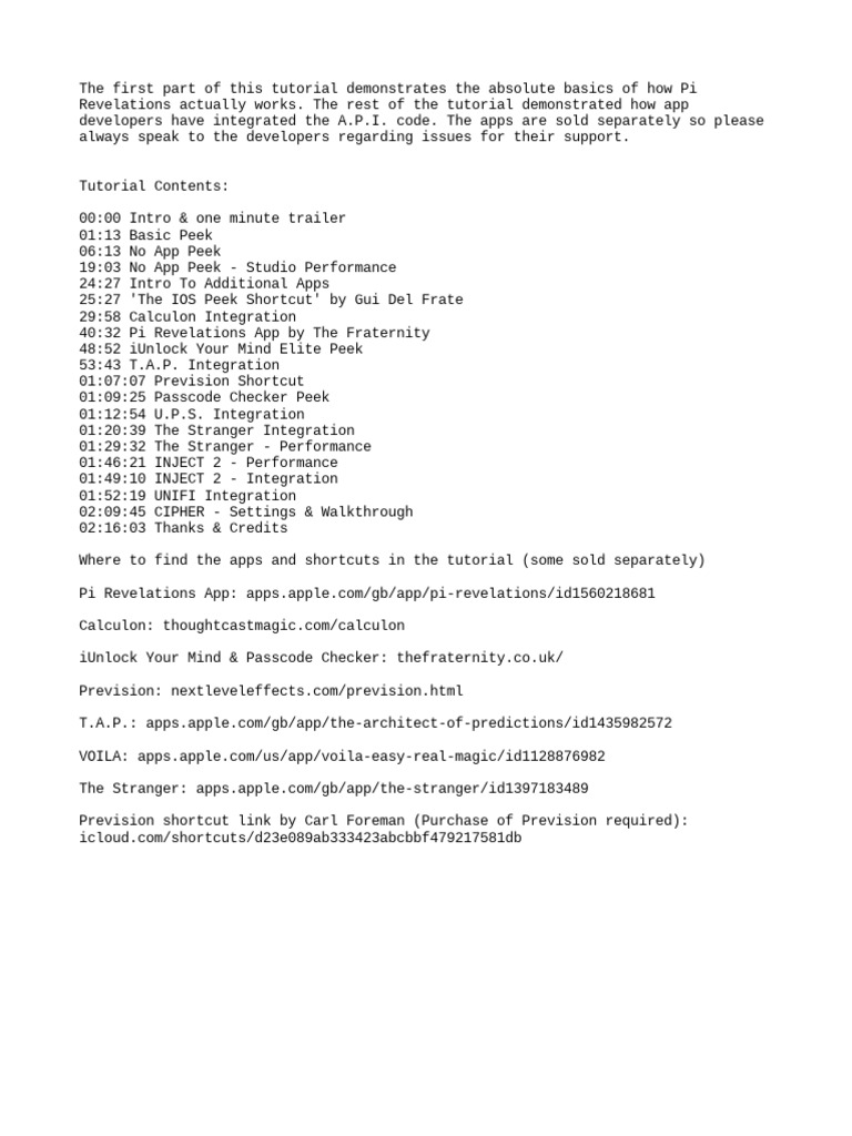 Tutorial Contents | PDF