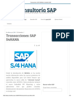 Transacciones - SAP S4HANA - Consultoría SAP