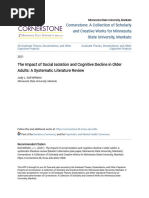 The Impact of Social Isolation and Cognitive Decline in Older Adu