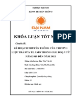 Khóa Luận Tốt Nghiệp: Kế Hoạch Truyền Thông Của Thương Hiệu Trà Sữa Te Amo Trong Giai Đoạn Từ NĂM 2019 ĐẾN NĂM 2022