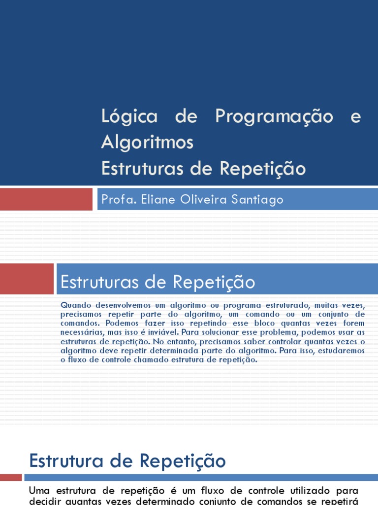 ALG - M06 Estruturas de Repetição | PDF | Controle de fluxo | Números