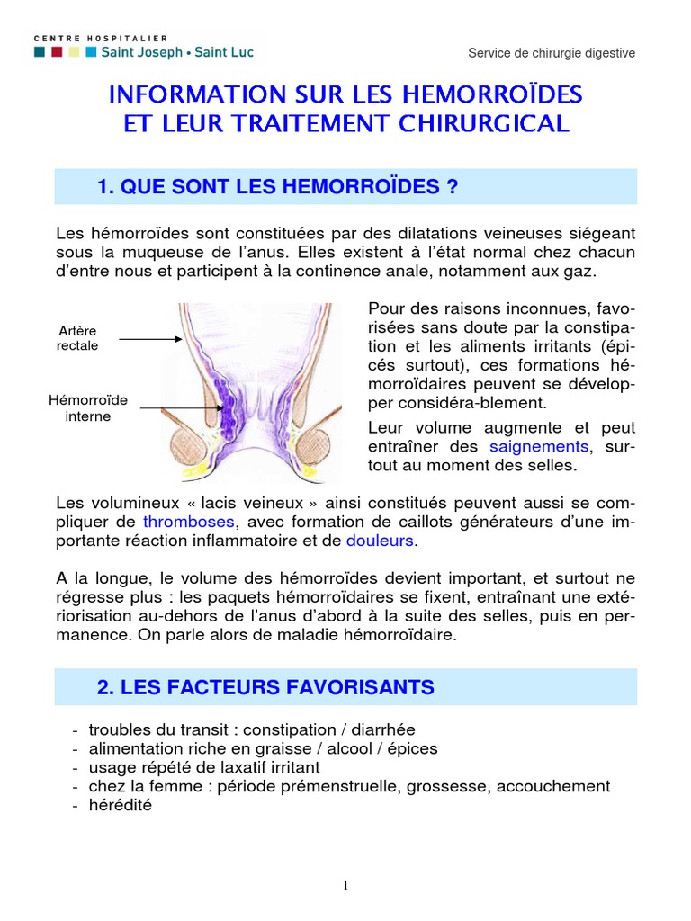646 Info Patient Hemorroides PDF Pathologie hémorroïdaire