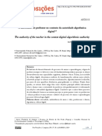 A Autoridade Do Professor No Contexto Da Autoridade Algorítmica Digital