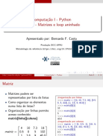 Matrizes e loops aninhados em Python