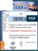 N° 00163 Certificado Primeros Auxilios CJV