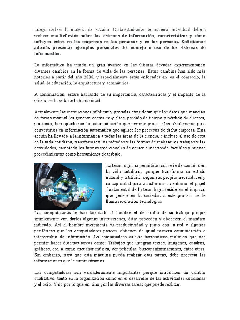 Impacto de Sistemas de Información en Empresas | PDF | Informática ...