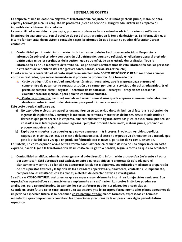 Sistemas de Costos | PDF | Inventario | Costo