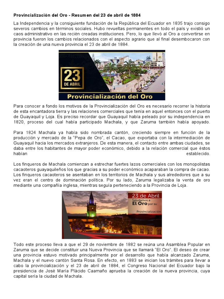 Provincialización del Oro PDF